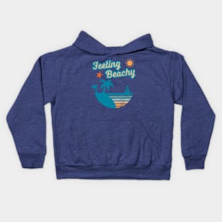 Feeling Beachy Funny Beach Lover Summer Vacation Retro Kids Hoodie